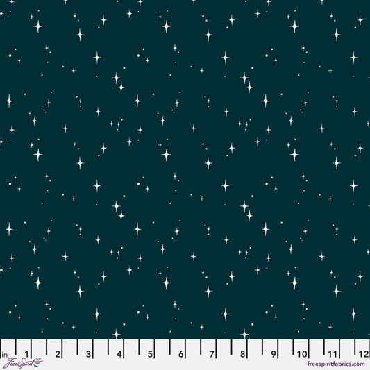 Starlight Star Bright in Navy quilting fabric, part of the 12 Days of Christmas fabric collection by Cori Dantini (SKU: PWCD133.XNAVY)