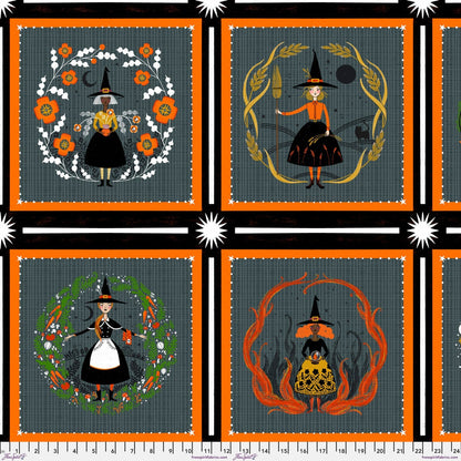 Witchy Ways Panel in Multi quilting fabric, part of the Witchy Ways fabric collection by Cori Dantini (SKU: PWCD140.XPANEL)