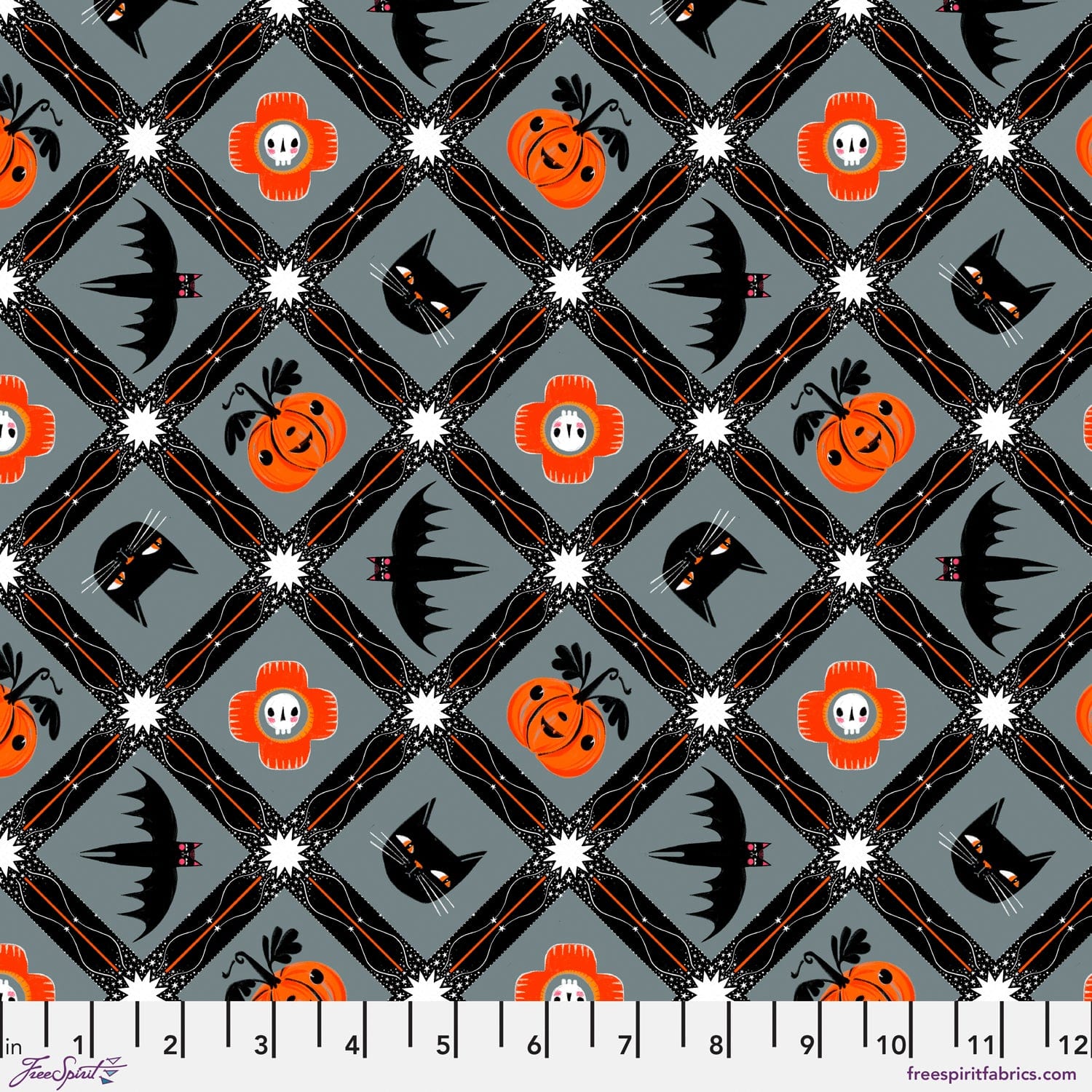 Witchy Ways in Stone quilting fabric, part of the Witchy Ways fabric collection by Cori Dantini (SKU: PWCD147.XSTONE)