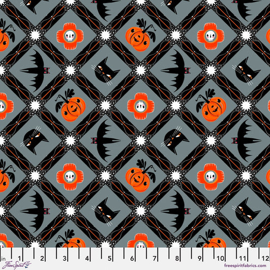 Witchy Ways in Stone quilting fabric, part of the Witchy Ways fabric collection by Cori Dantini (SKU: PWCD147.XSTONE)