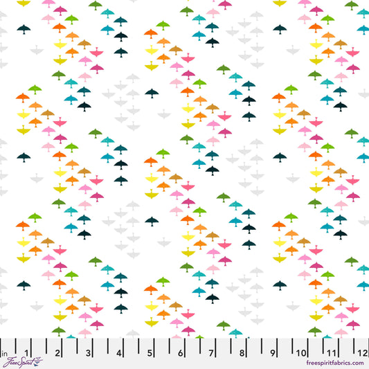 In Flight quilting fabric, part of the What the Birds Said fabric collection by Cori Dantini (SKU: PWCD159.XWHITE)
