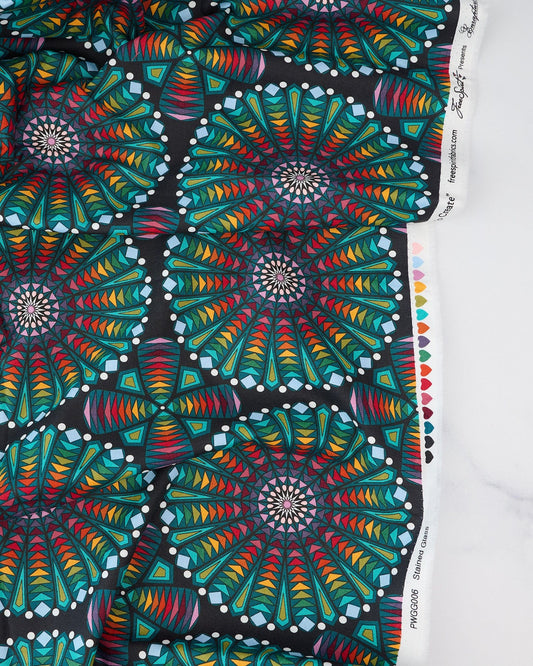Stained Glass in Morning quilting fabric, part of the Enrapture fabric collection by Giucy Giuce (SKU: PWGG006.MORNING)