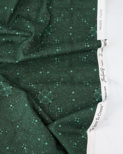 Flourish in Emerald quilting fabric, part of the Enrapture fabric collection by Giucy Giuce (SKU: PWGG008.EMERALD)