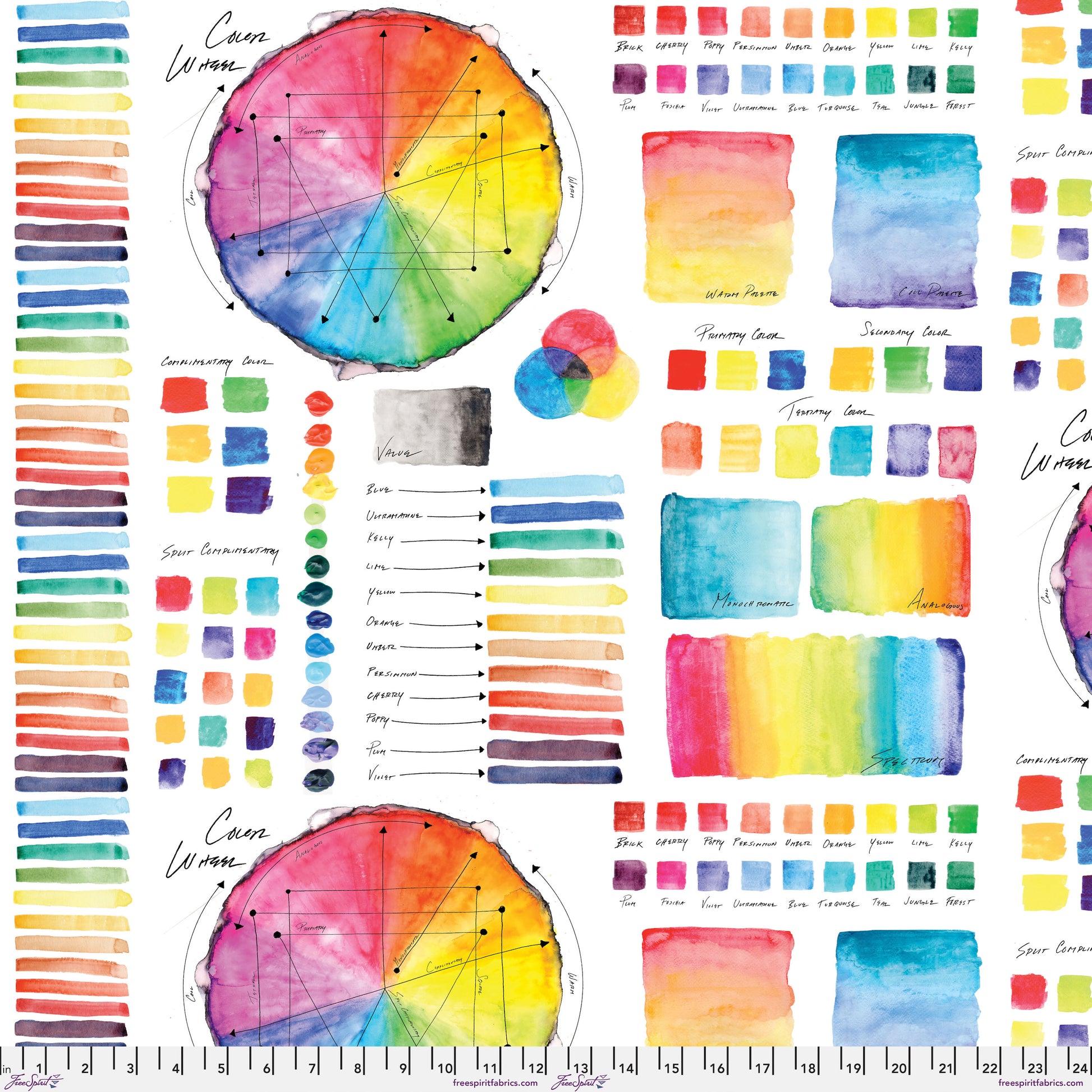 Hues in Polychrome quilting fabric, part of the Hue fabric collection by Giucy Giuce (SKU: PWGG013.POLYCHROME)