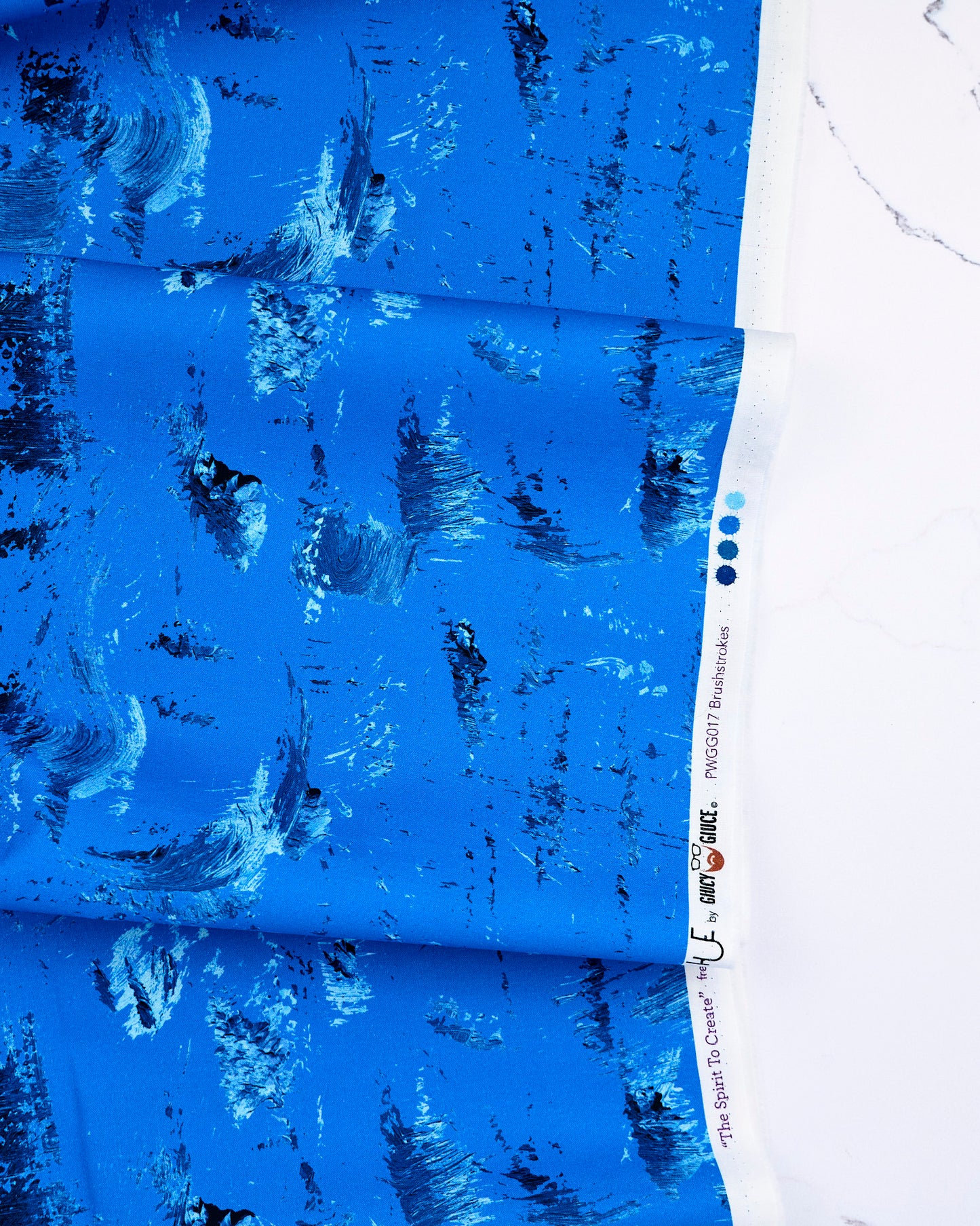 Brushtrokes in True Blue - Hue by Giucy Giuce - Half Yard Fabric