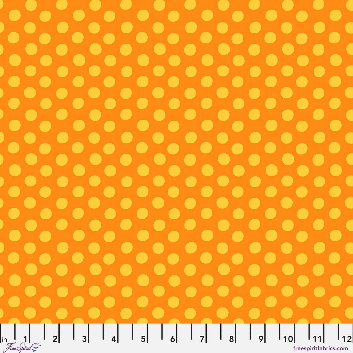 Spot in Mango quilting fabric, part of the Kaffe Fassett Collective February 2026 fabric collection (SKU: PWGP070.MANGO)
