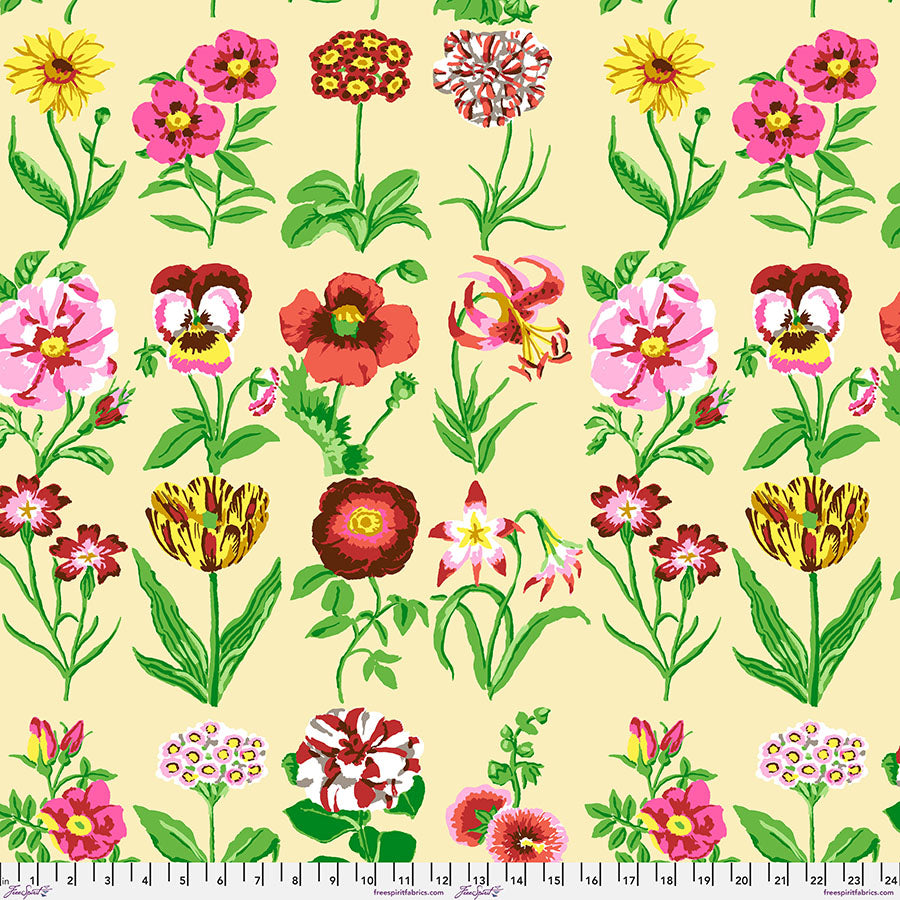 Flower Studies in Ecru quilting fabric, part of the Kaffe Fassett Collective fabric collection by Kaffe Fassett (SKU: PWGP205.ECRU)