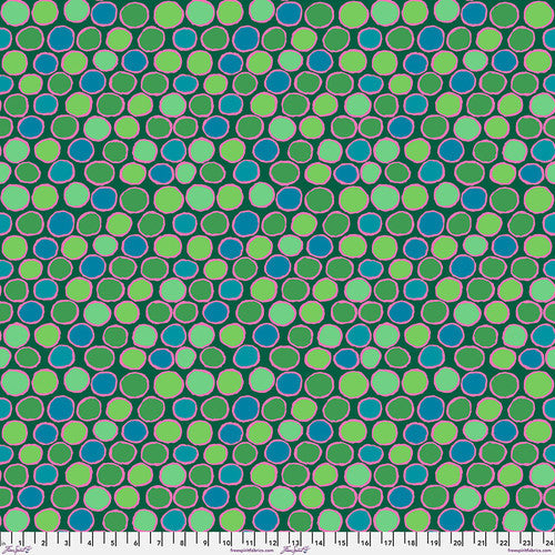Penny-wise in Green quilting fabric, part of the Kaffe Fassett Collective fabric collection by Kaffe Fassett (SKU: PWGP206.GREEN)