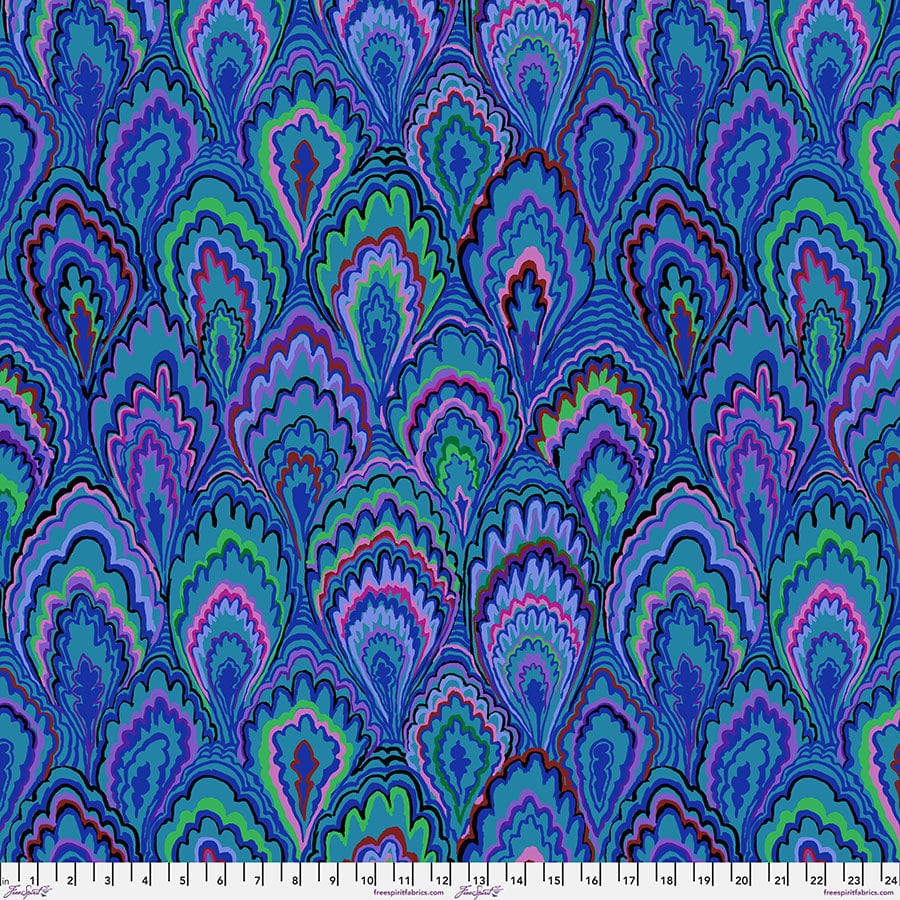 Marble Scallops in Blue quilting fabric, part of the Kaffe Fassett Collective fabric collection by Kaffe Fassett (SKU: PWGP207.BLUE)