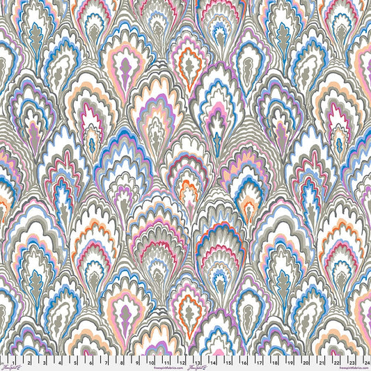 Marble Scallops in Grey quilting fabric, part of the Kaffe Fassett Collective fabric collection by Kaffe Fassett (SKU: PWGP207.GREY)