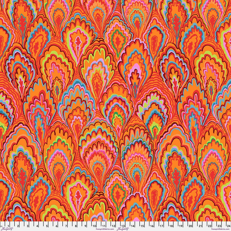 Marble Scallops in Red quilting fabric, part of the Kaffe Fassett Collective fabric collection by Kaffe Fassett (SKU: PWGP207.RED)