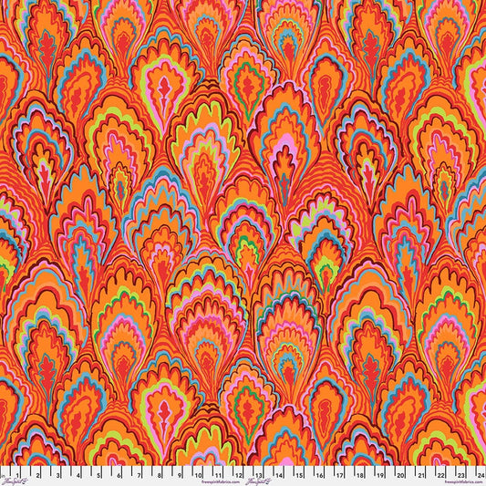 Marble Scallops in Red quilting fabric, part of the Kaffe Fassett Collective fabric collection by Kaffe Fassett (SKU: PWGP207.RED)