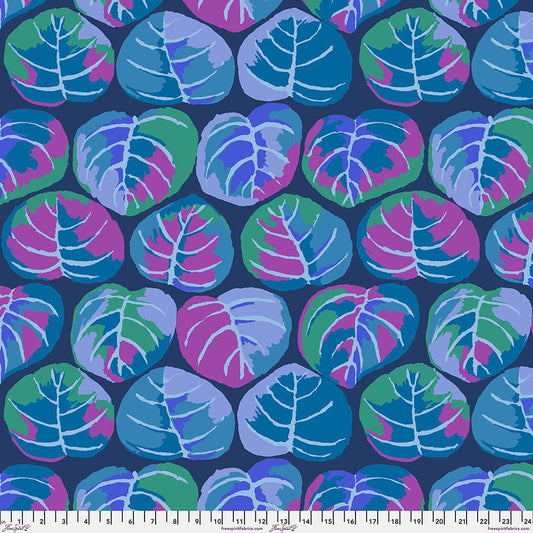 Palm Leaves in Blue quilting fabric, part of the Kaffe Fassett Collective fabric collection by Kaffe Fassett (SKU: PWGP208.BLUE)