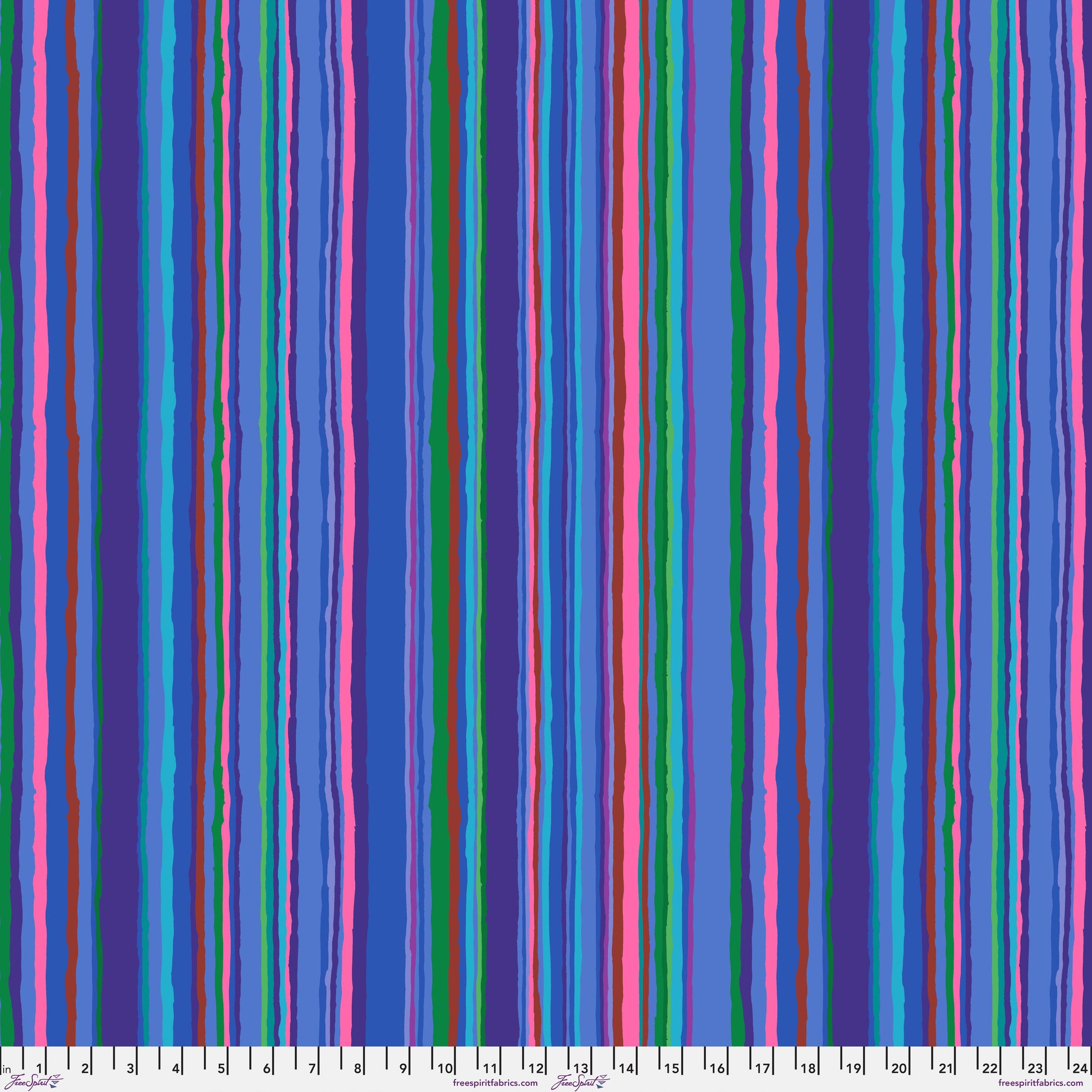 Echo Stripe in Blue quilting fabric, part of the Kaffe Fassett Collective February 2026 fabric collection (SKU: PWGP209.BLUE)