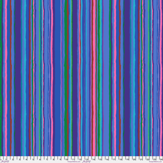 Echo Stripe in Blue quilting fabric, part of the Kaffe Fassett Collective February 2026 fabric collection (SKU: PWGP209.BLUE)