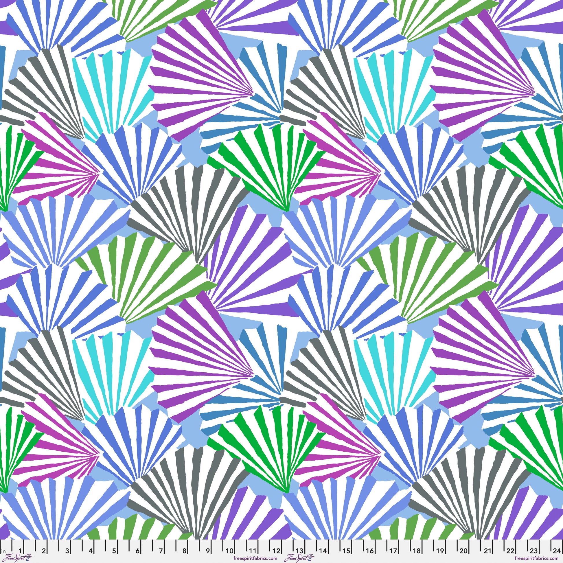 Fanfare in Blue quilting fabric, part of the Kaffe Fassett Collective February 2026 fabric collection (SKU: PWGP211.BLUE)