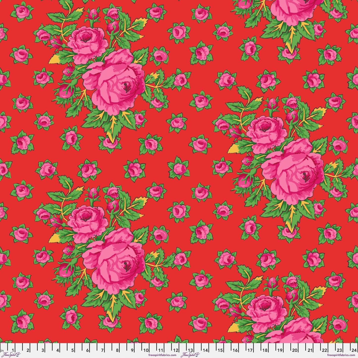 Rosie in Red quilting fabric, part of the Kaffe Fassett Collective February 2026 fabric collection (SKU: PWGP212.RED)