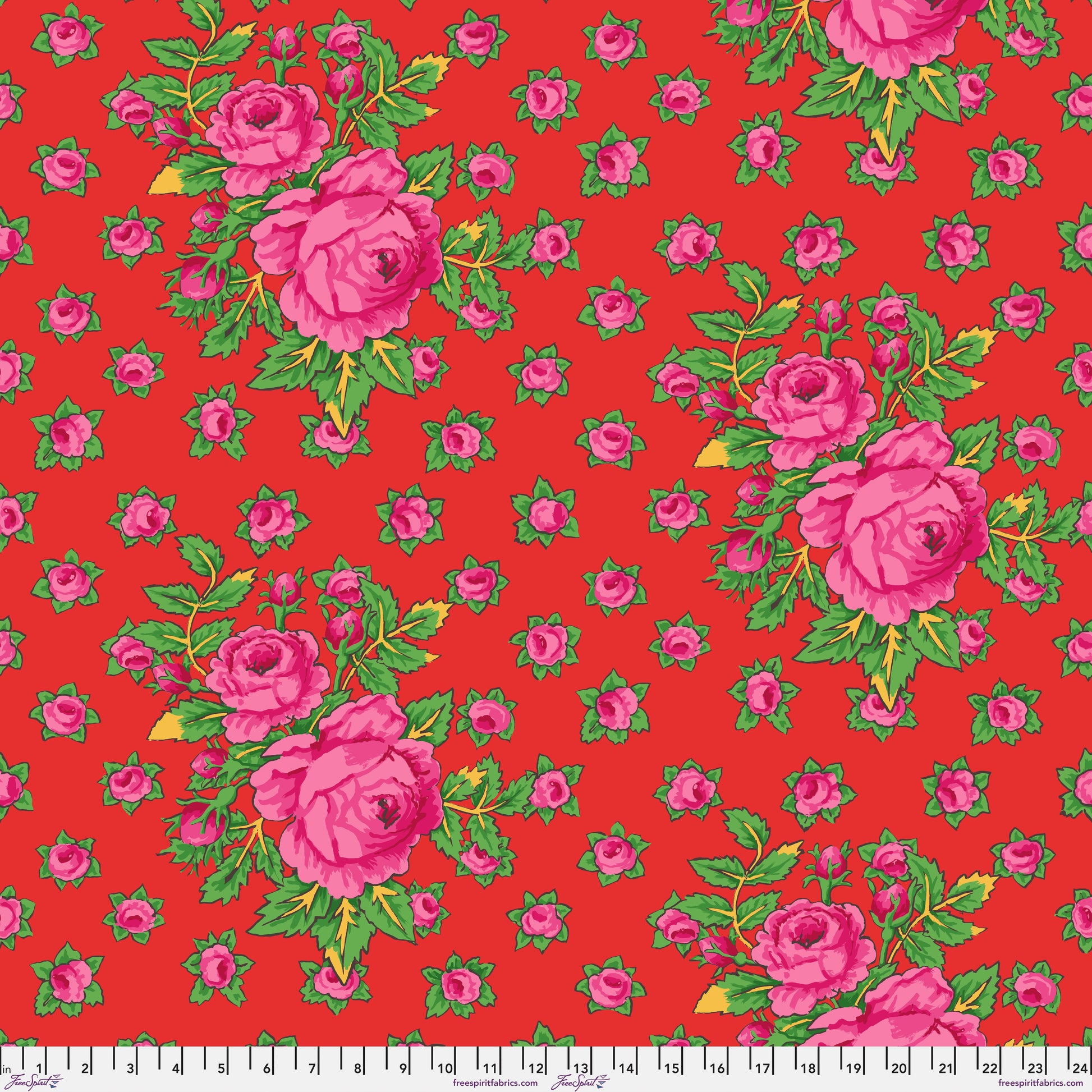 Rosie in Red quilting fabric, part of the Kaffe Fassett Collective February 2026 fabric collection (SKU: PWGP212.RED)