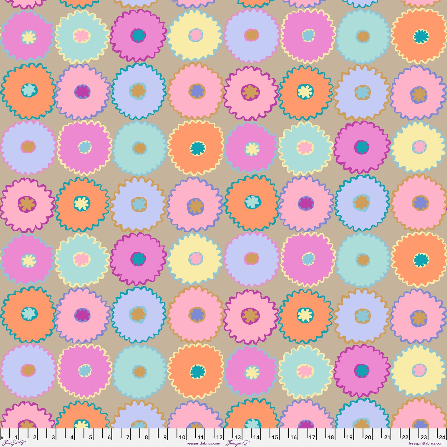 Pinking in Pastel quilting fabric, part of the Kaffe Fassett Collective February 2026 fabric collection (SKU: PWGP213.PASTEL)