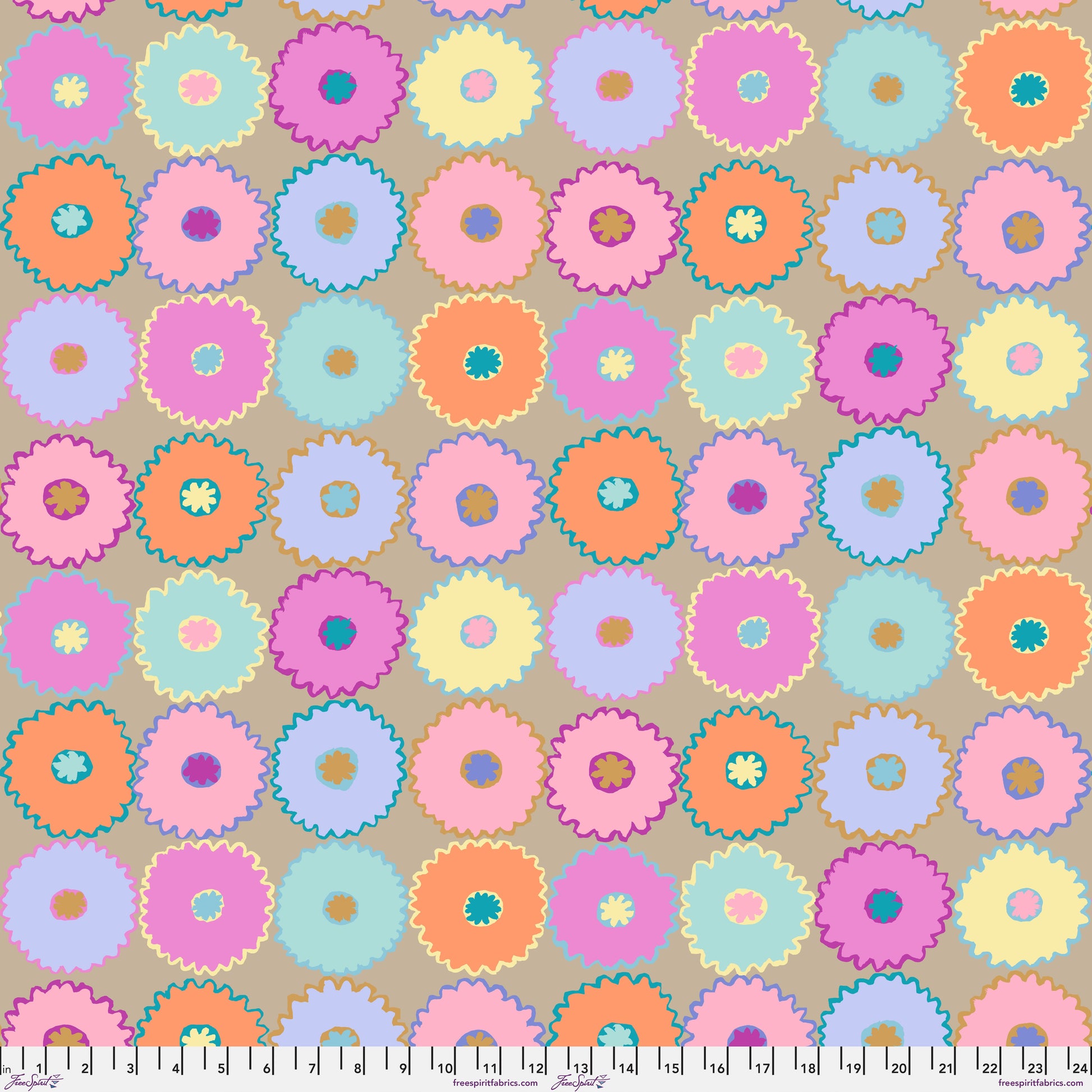 Pinking in Pastel quilting fabric, part of the Kaffe Fassett Collective February 2026 fabric collection (SKU: PWGP213.PASTEL)