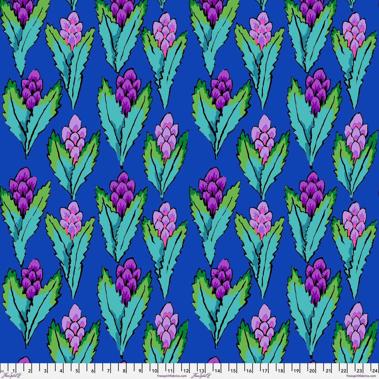 Hyacinth in Blue quilting fabric, part of the Kaffe Fassett Collective February 2026 fabric collection (SKU: PWGP214.BLUE)