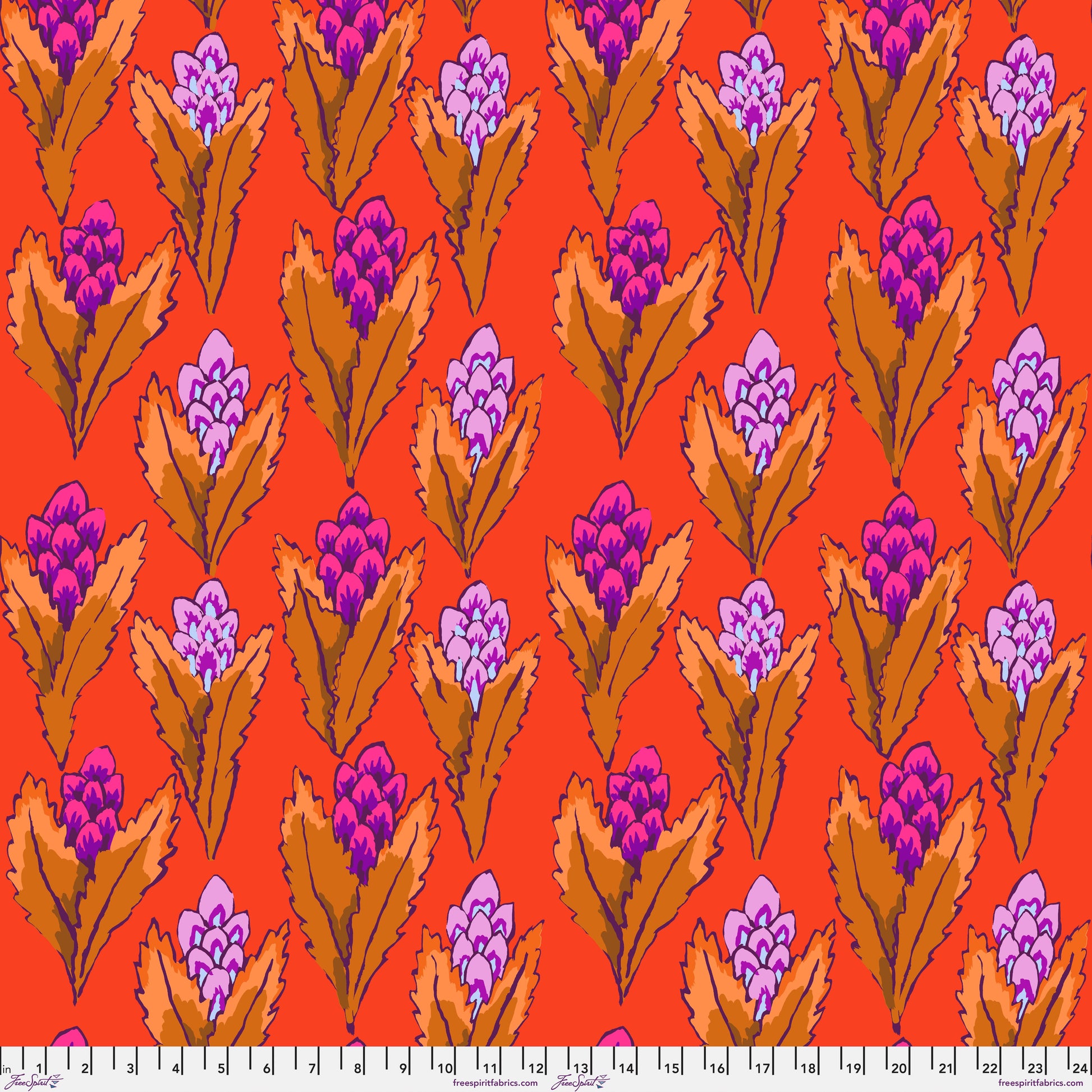 Hyacinth in Red quilting fabric, part of the Kaffe Fassett Collective February 2026 fabric collection (SKU: PWGP214.RED)