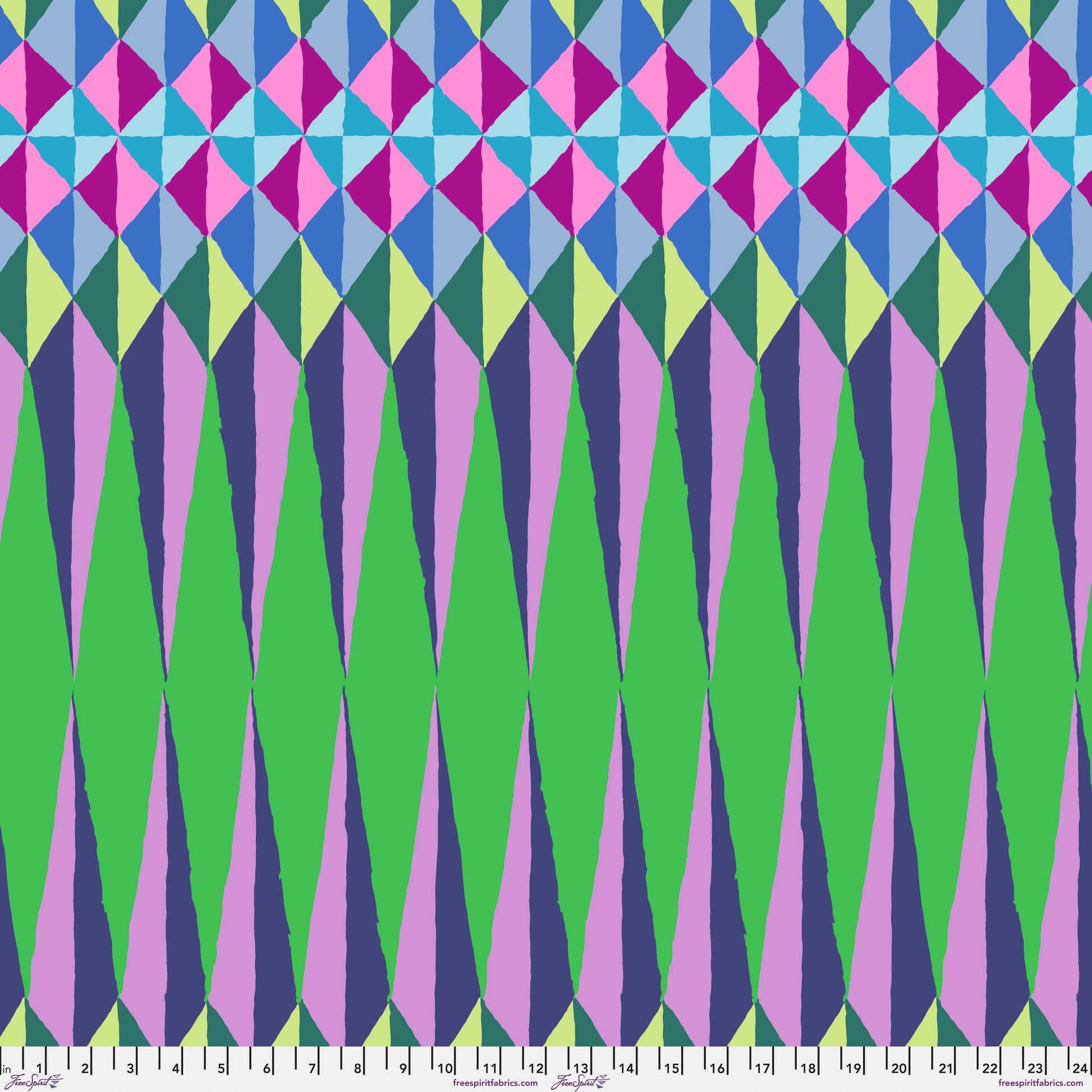 Spike in Cool quilting fabric, part of the Kaffe Fassett Collective February 2026 fabric collection (SKU: PWGP215.COOL)