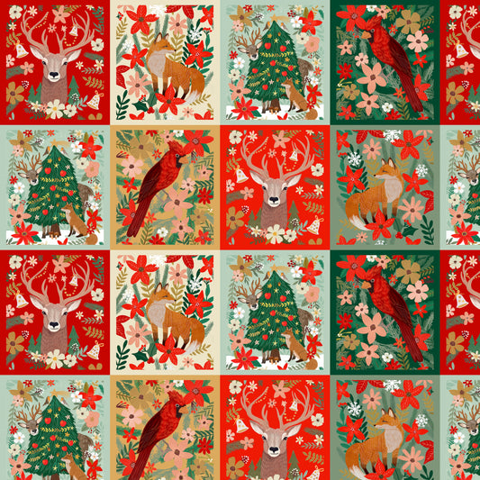 Christmas Spirit in Multi quilting fabric, part of the Christmas Spirit fabric collection by Mia Charro (SKU: PWMC069.XMULTI)