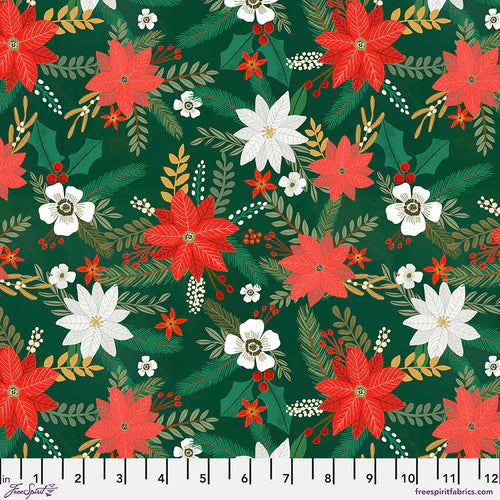 Greenery Love in Green - Christmas Spirit by Mia Charro - Half Yard Fabric