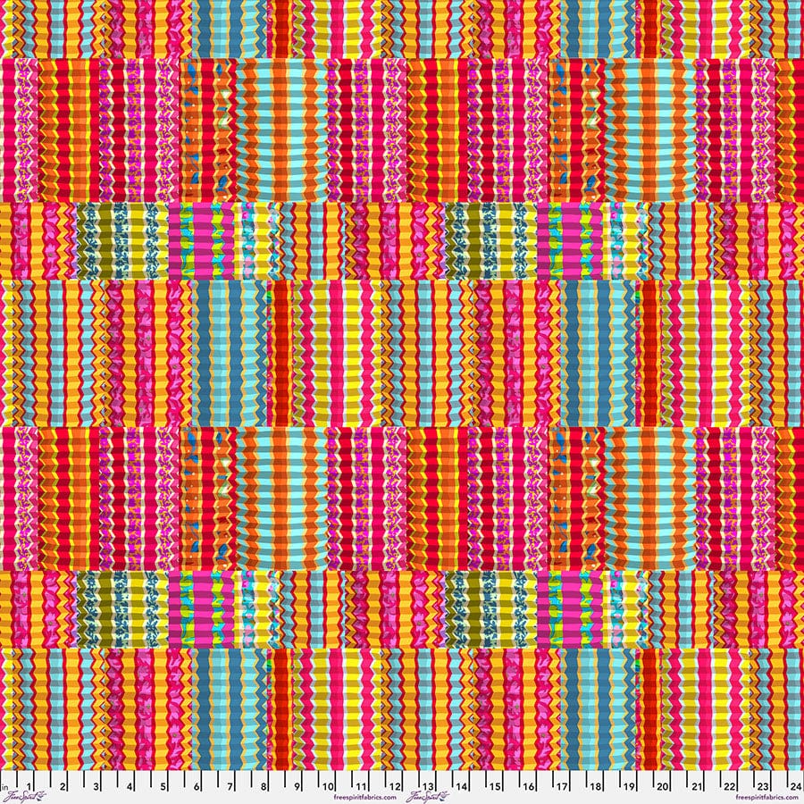Zig Zag in Bright fabric, part of the Festival fabric collection by Odile Bailloeul (SKU: PWOB115.BRIGHT)