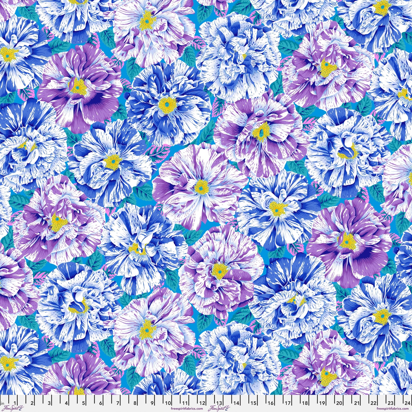 Bouffant in Blue quilting fabric, part of the Kaffe Fassett Collective February 2026 fabric collection (SKU: PWPJ061.BLUE)