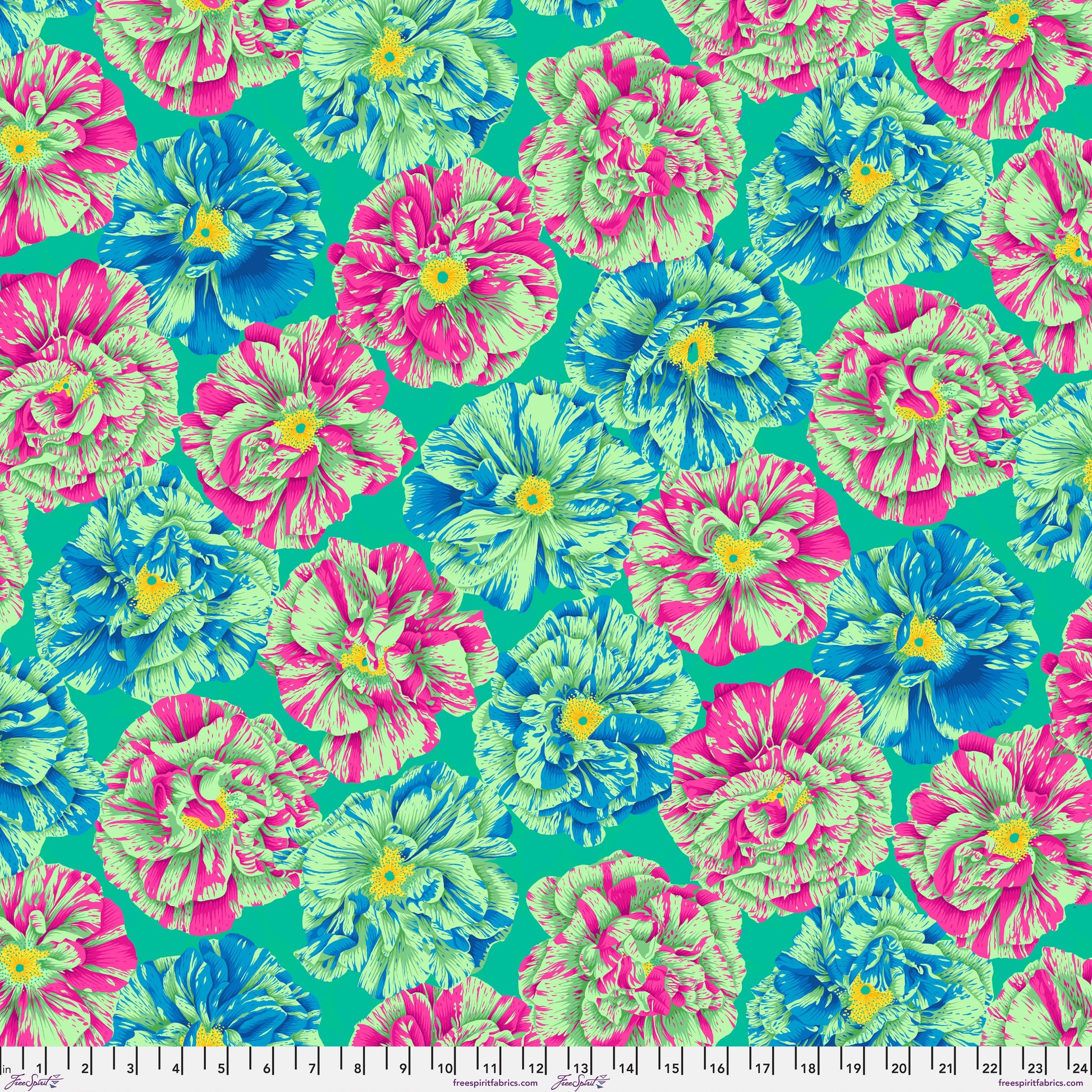 Bouffant in Cool quilting fabric, part of the Kaffe Fassett Collective February 2026 fabric collection (SKU: PWPJ061.COOL)
