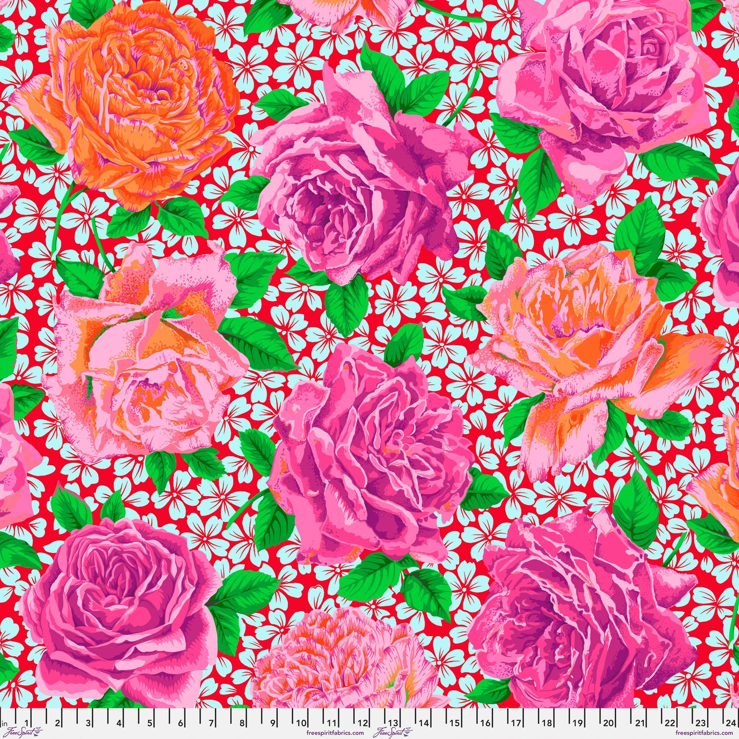 Rose Bloom in Opera quilting fabric, part of the Kaffe Fassett Collective February 2026 fabric collection (SKU: PWPJ077.OPERA)