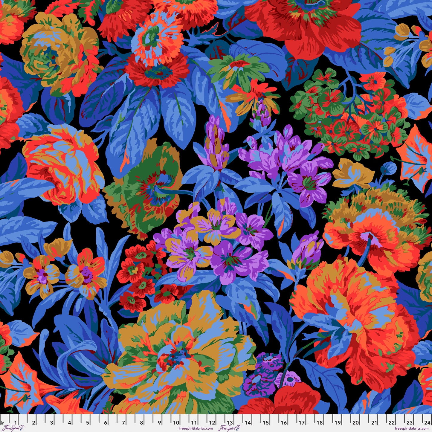 Voluptuous in Dark quilting fabric, part of the Kaffe Fassett Collective February 2026 fabric collection (SKU: PWPJ083.DARK)