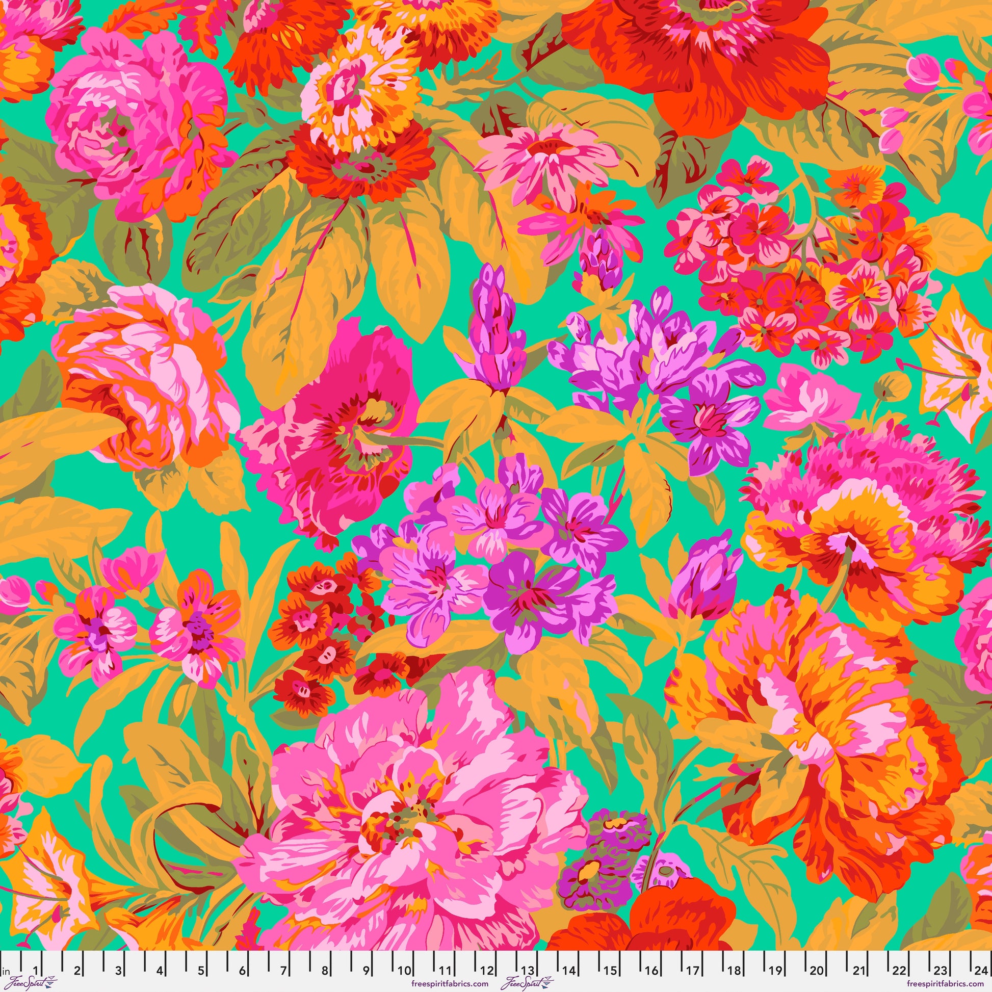 Voluptuous in Green quilting fabric, part of the Kaffe Fassett Collective February 2026 fabric collection (SKU: PWPJ083.GREEN)