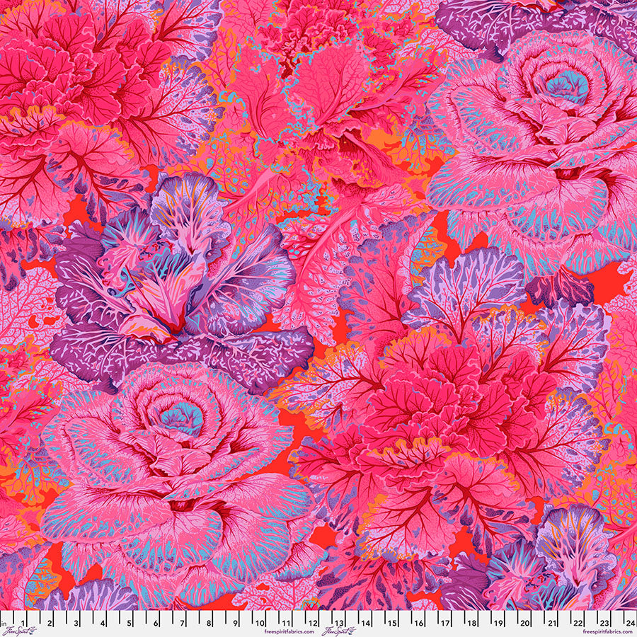 Curly Kale in Red - Kaffe Fassett for the Kaffe Fassett Collective