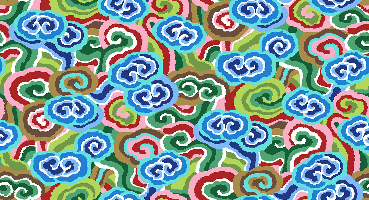 Cloud Scrolls in Blue - Kaffe Fassett Collective - Half Yard
