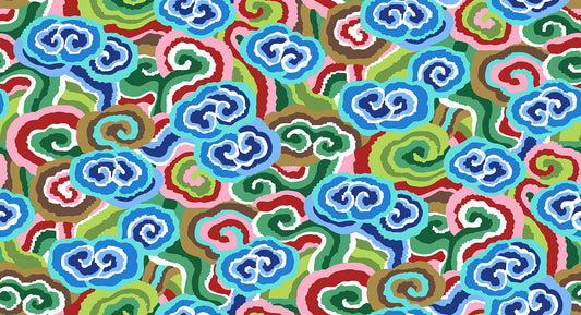 Cloud Scrolls in Blue - Kaffe Fassett Collective - Half Yard
