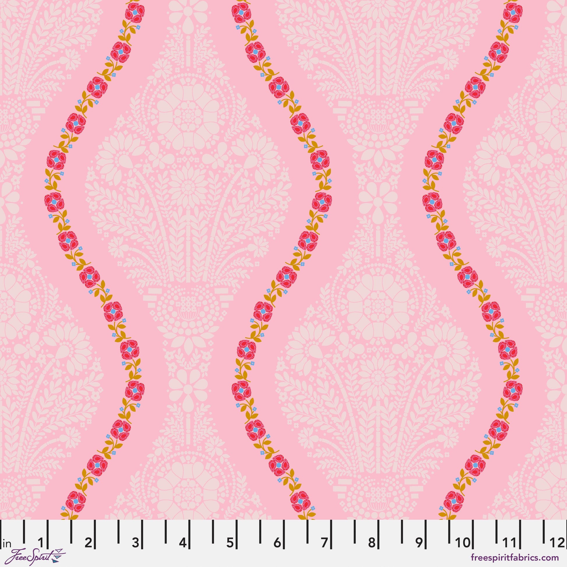Bejeweled in Pink quilting fabric, part of the Market Days fabric collection by Stacy Peterson (SKU: PWST043.PINK)
