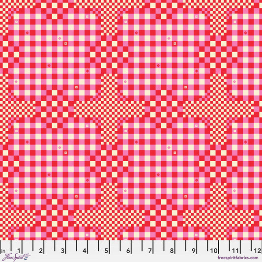 Gingham Checks in Hot Pink quilting fabric, part of the Market Days fabric collection by Stacy Peterson (SKU: PWST044.XHOTPINK)