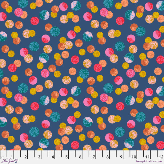 Thrifty in Navy quilting fabric, part of the Market Days fabric collection by Stacy Peterson (SKU: PWST045.XNAVY)