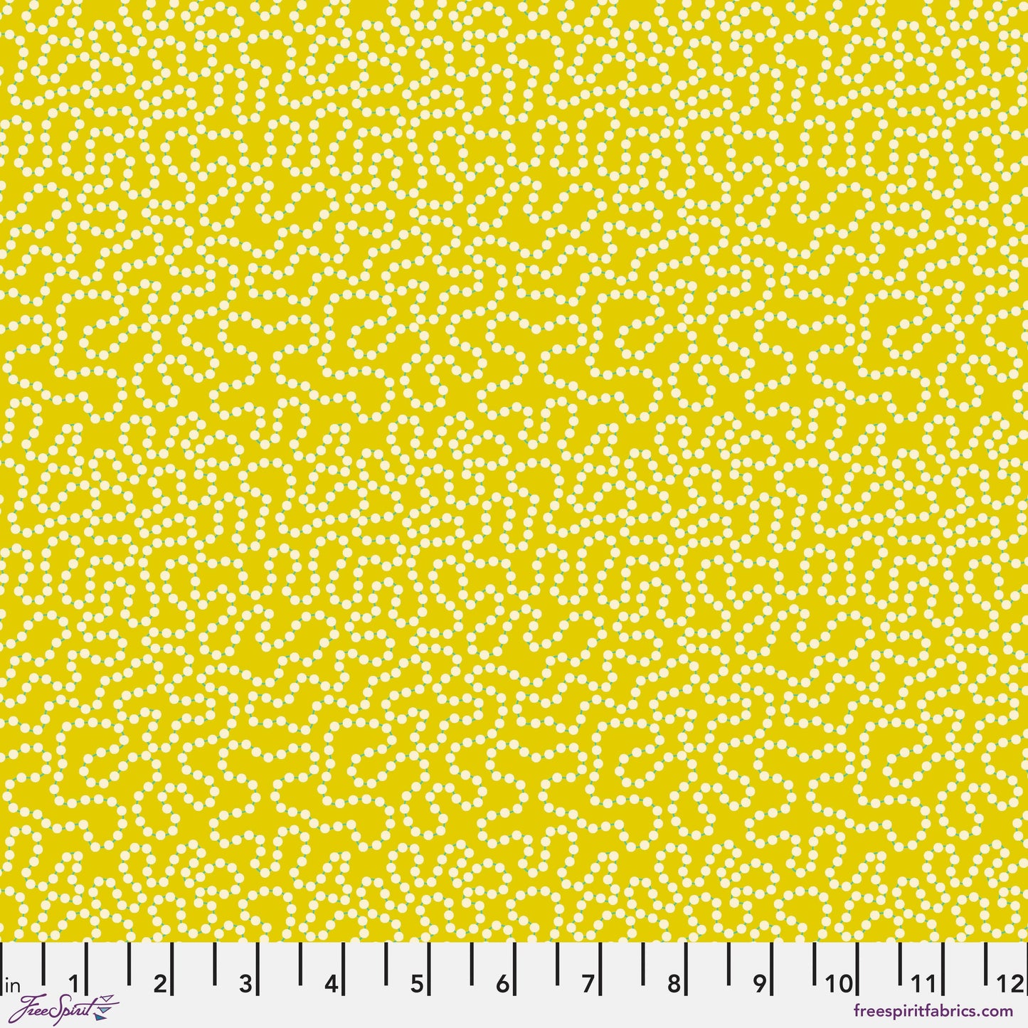 Pearls in Yellow quilting fabric, part of the Market Days fabric collection by Stacy Peterson (SKU: PWST048.XYELLOW)