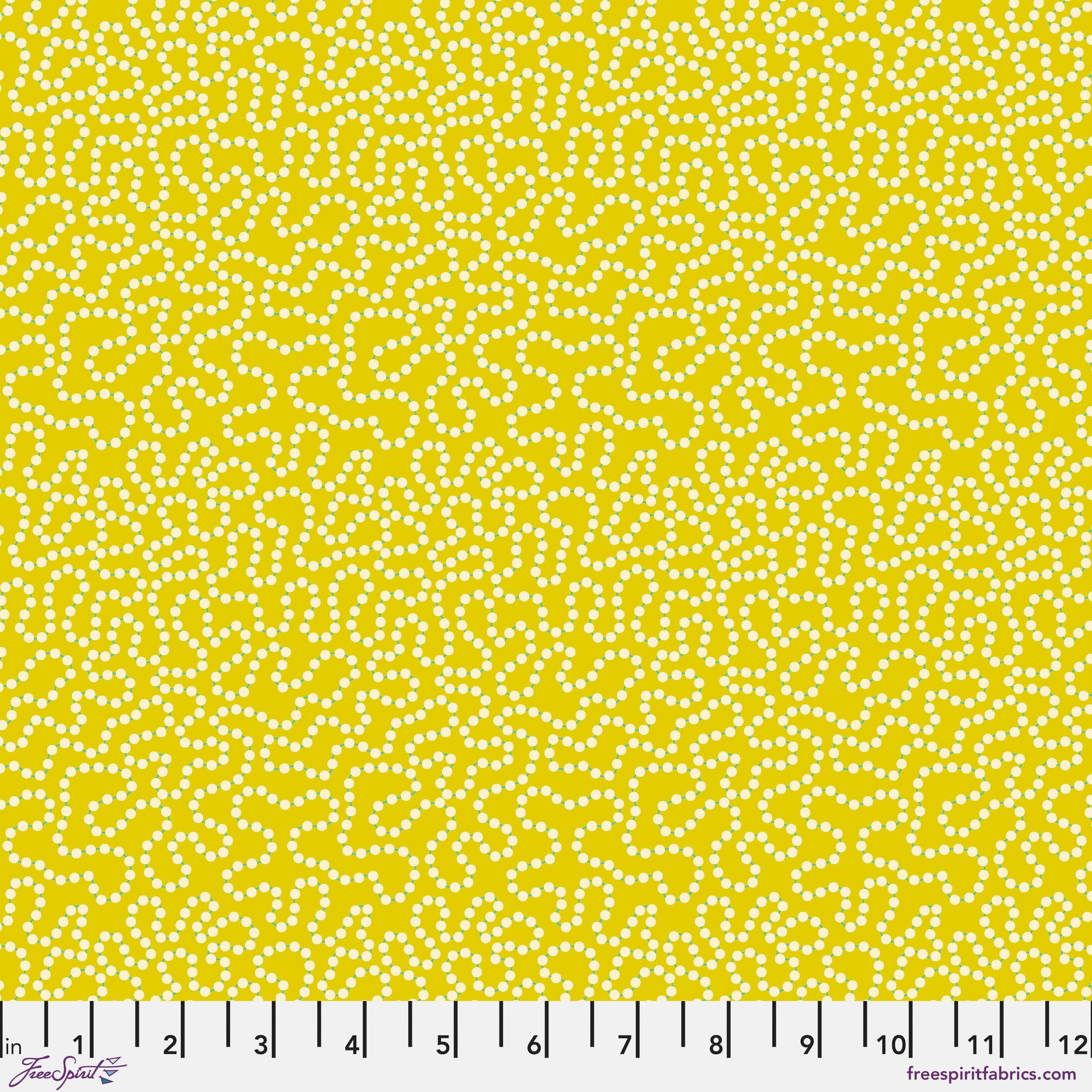 Pearls in Yellow quilting fabric, part of the Market Days fabric collection by Stacy Peterson (SKU: PWST048.XYELLOW)