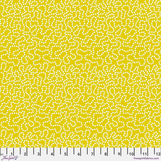 Pearls in Yellow quilting fabric, part of the Market Days fabric collection by Stacy Peterson (SKU: PWST048.XYELLOW)