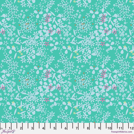 Doodah in Aqua quilting fabric, part of the Market Days fabric collection by Stacy Peterson (SKU: PWST049.XAQUA)