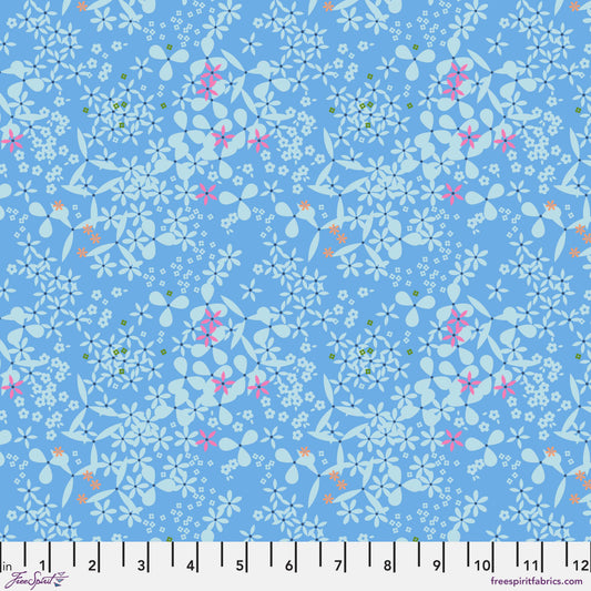 Doodah in Blue quilting fabric, part of the Market Days fabric collection by Stacy Peterson (SKU: PWST049.XBLUE)