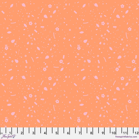 Baubles and Bits in Coral quilting fabric, part of the Market Days fabric collection by Stacy Peterson (SKU: PWST050.XCORAL)
