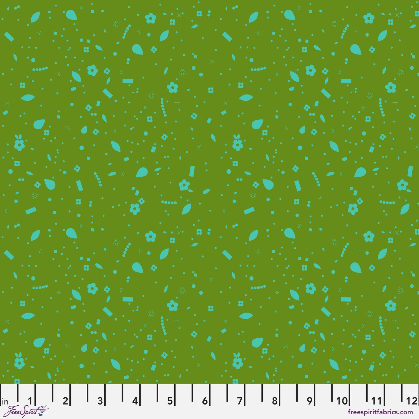 Baubles and Bits in Green quilting fabric, part of the Market Days fabric collection by Stacy Peterson (SKU: PWST050.XGREEN)