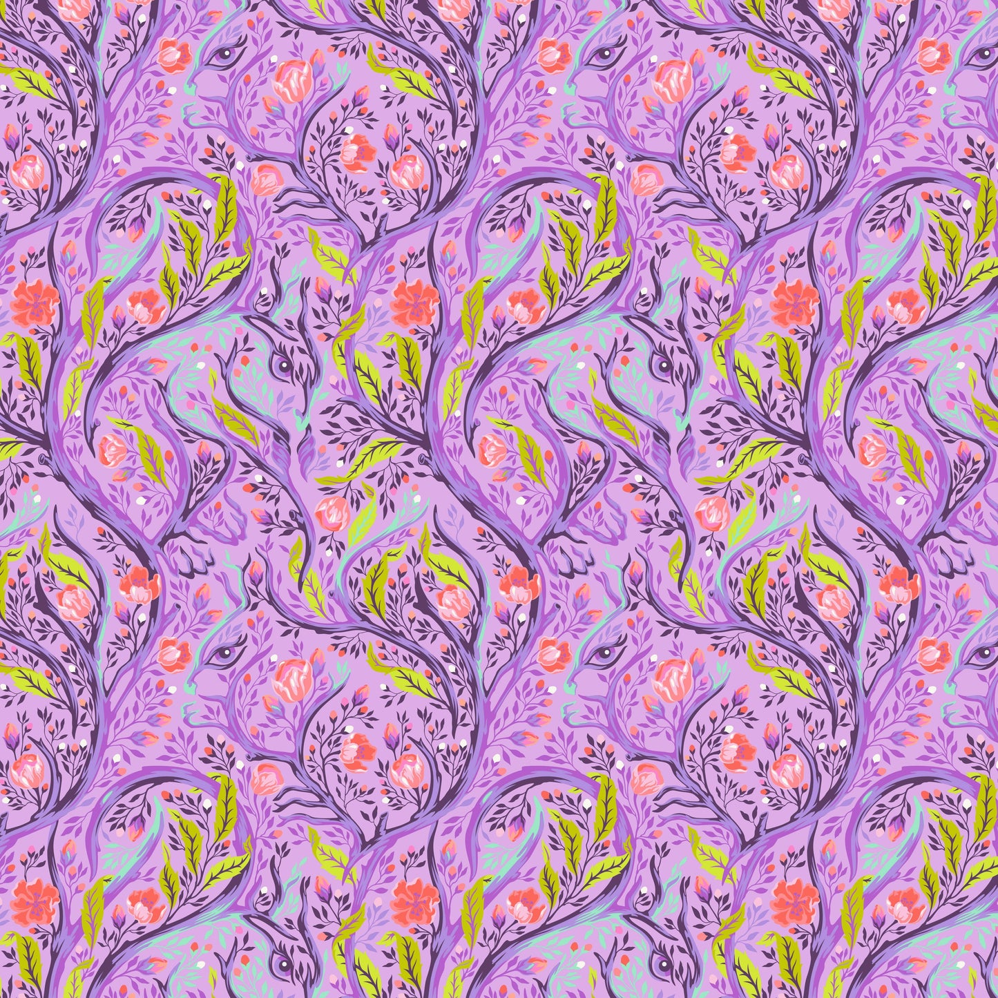 Full Moon Forest II - Branch Manager in Blossom - Tula Pink - PWTP247.BLOSSOM - Quilting Fabric