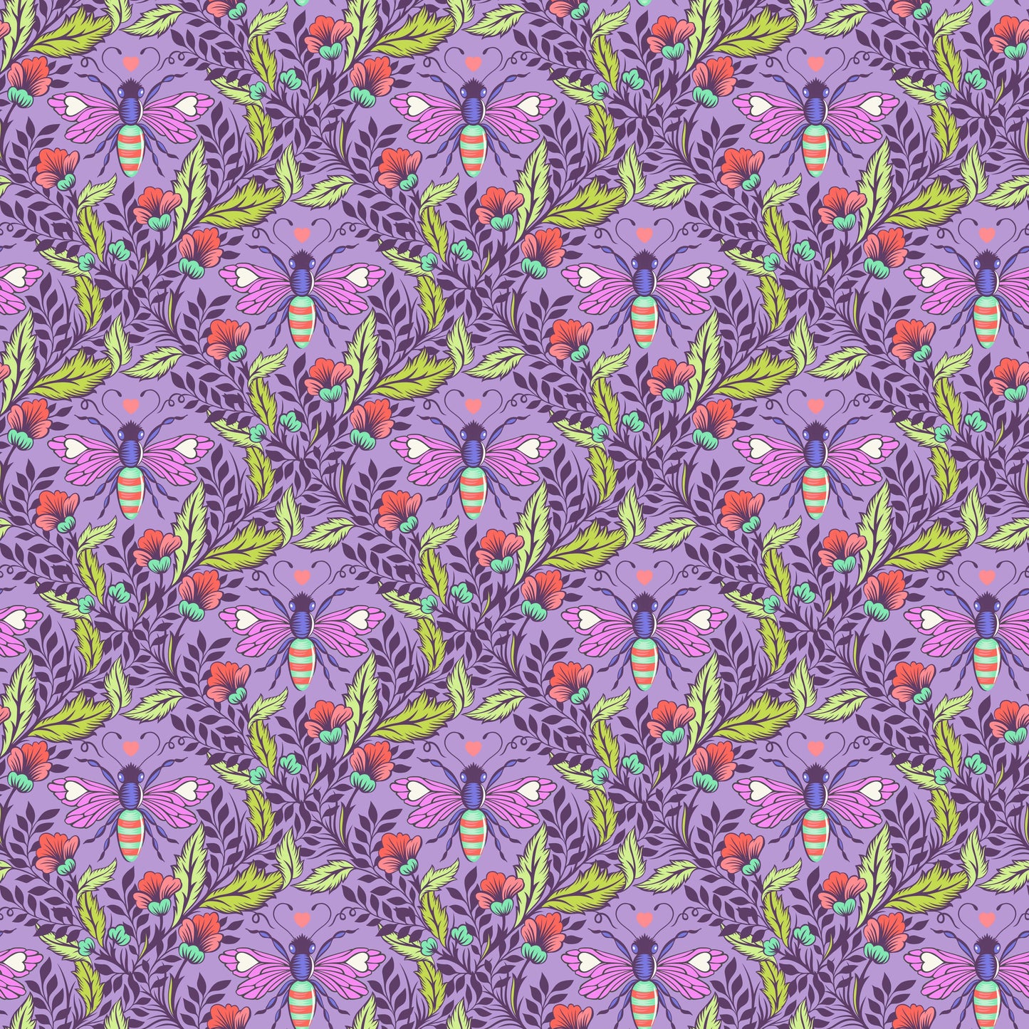 Full Moon Forest II - Shake your Honey Maker in Blossom - Tula Pink - PWTP248.BLOSSOM - Quilting Fabric